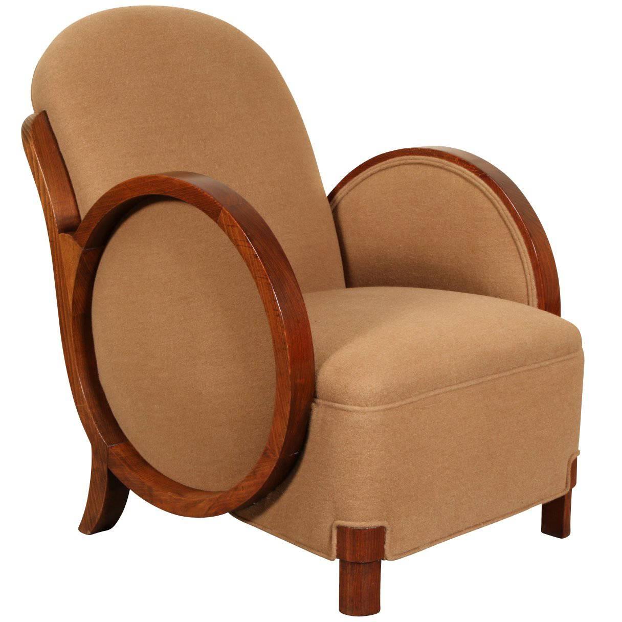 Art Deco Mohair Club Chair