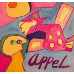 Karel Appel, NL, 1921-2006, Biomorphik, W/C