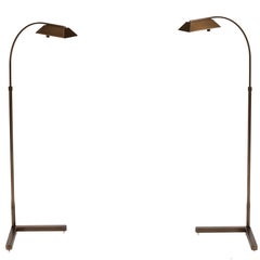 Beautiful Pair of Retro Brass Task Lamps by Casella Lamps