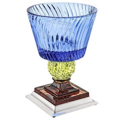 Monica Goblet in Blue, Yellow and Amber