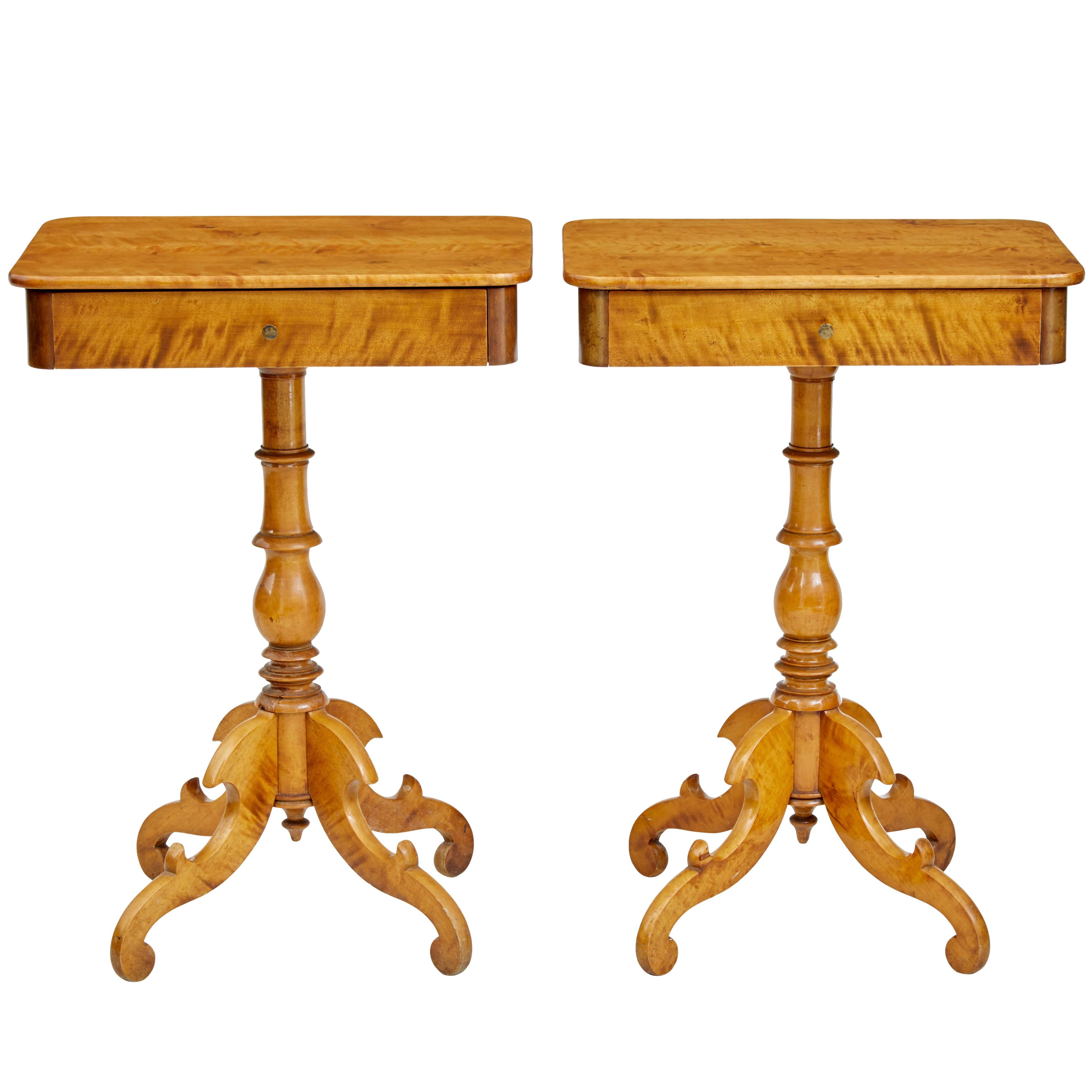 Pair of 19th Century Birch Occasional Tables