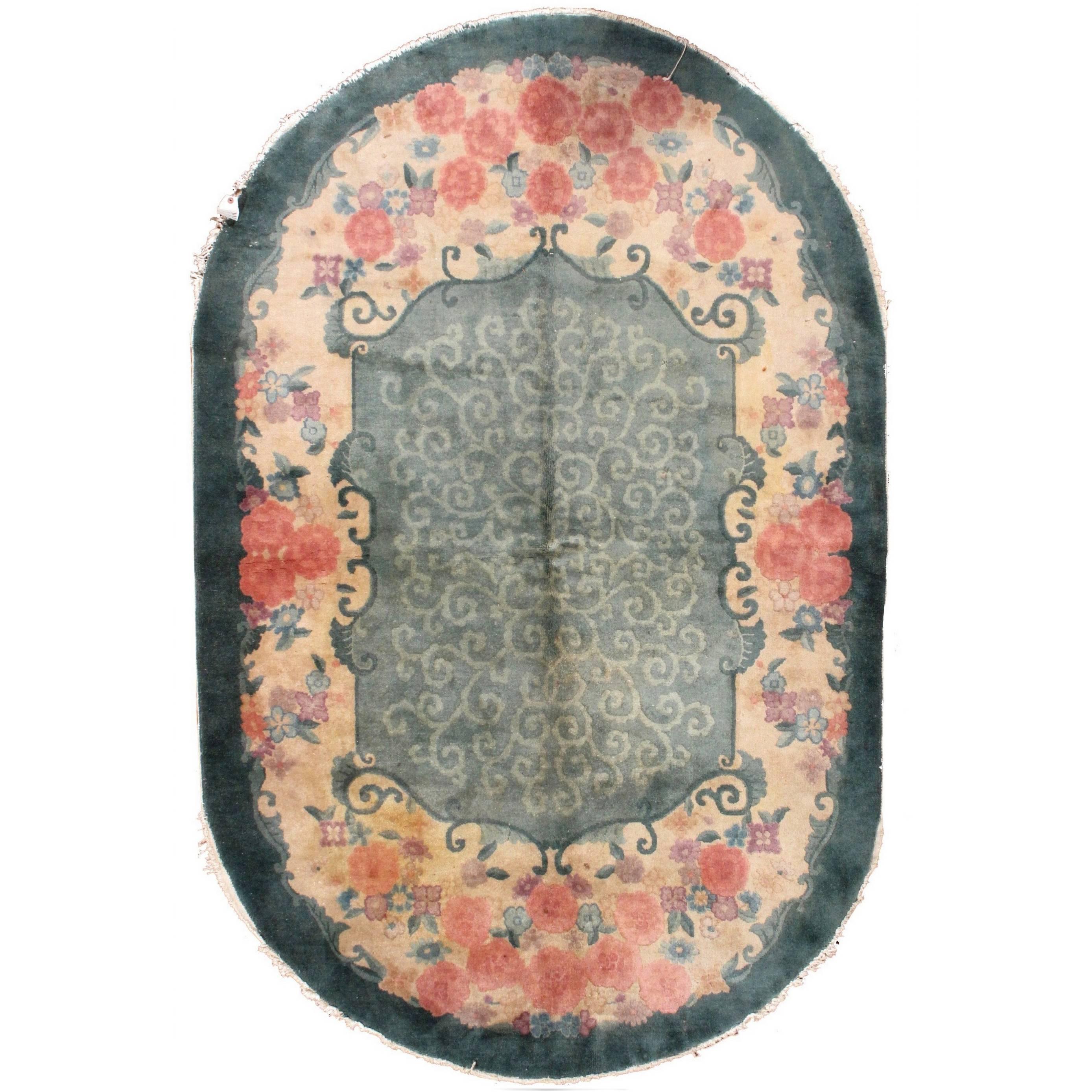 Handgefertigter antiker chinesischer Art-Déco-Teppich, 1920er Jahre, 1B452