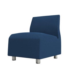Single Seater Conversation Upholstered Blue Sofa Satyendra Pakhale, 21st Century