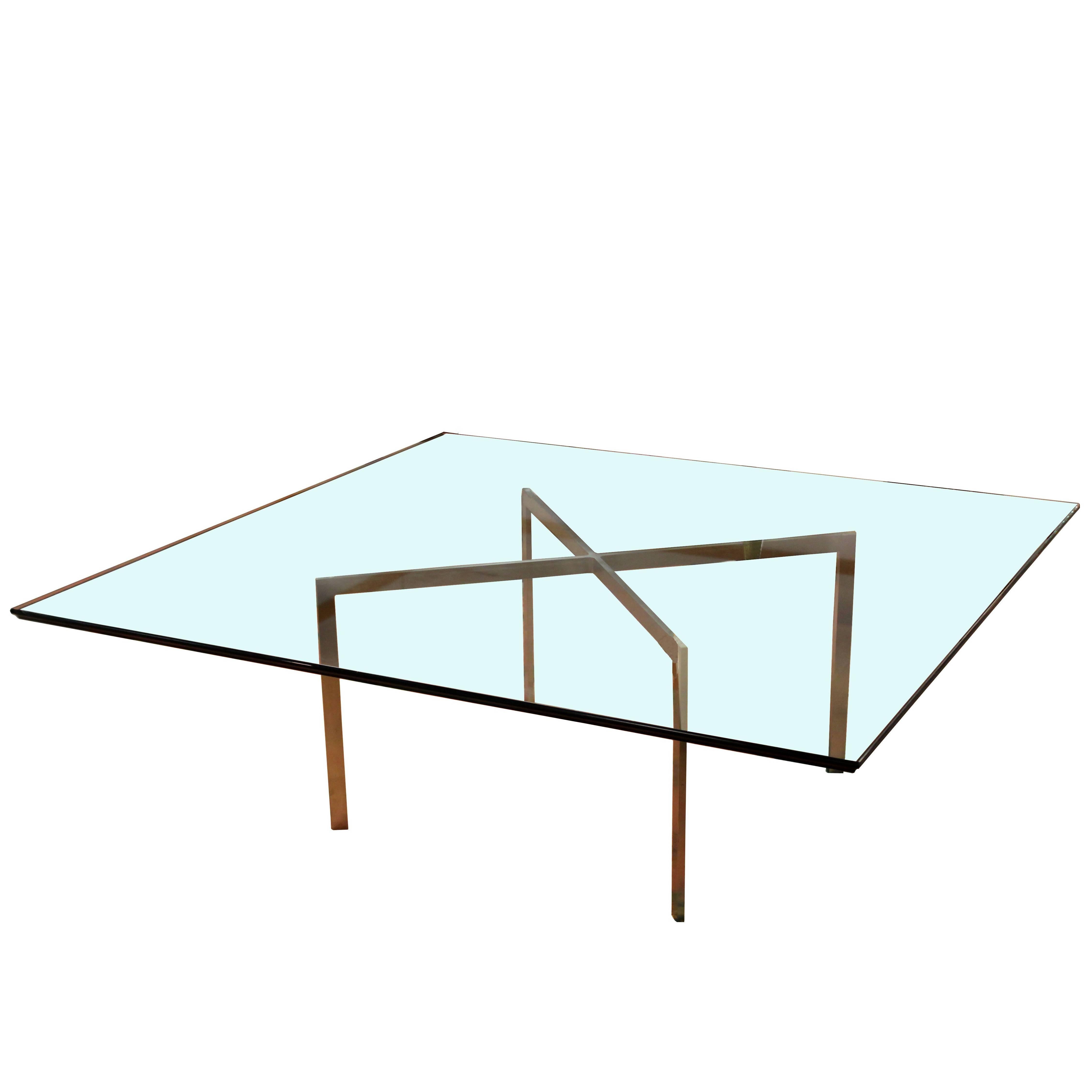 Mid-Century Modern Mies van der Rohe Knoll Barcelona, Large Square Coffee Table
