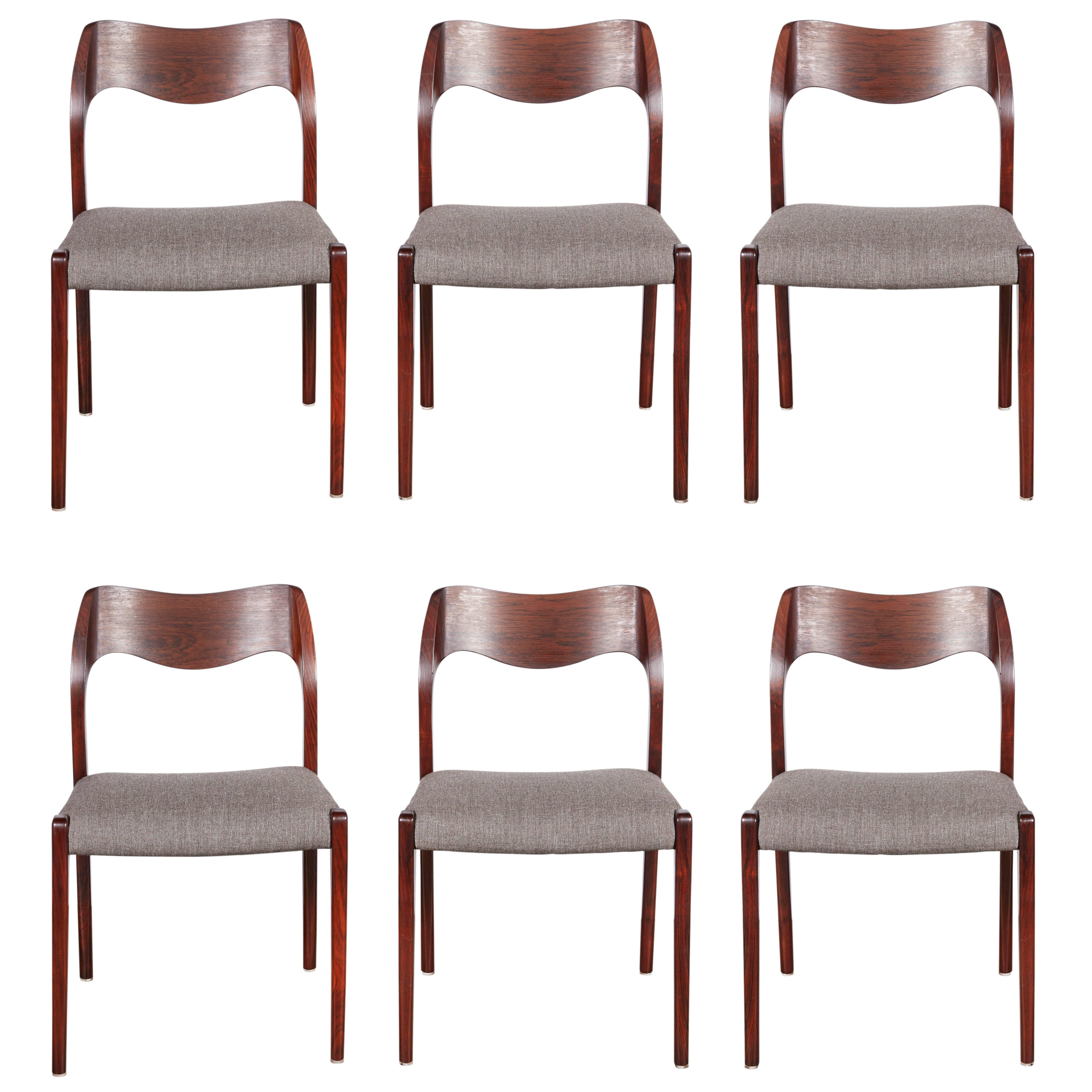 Niels Moller No 71 Rosewood Dining Chairs, Set of Six