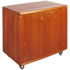 Vintage Danish Teak Dry Bar on Castors