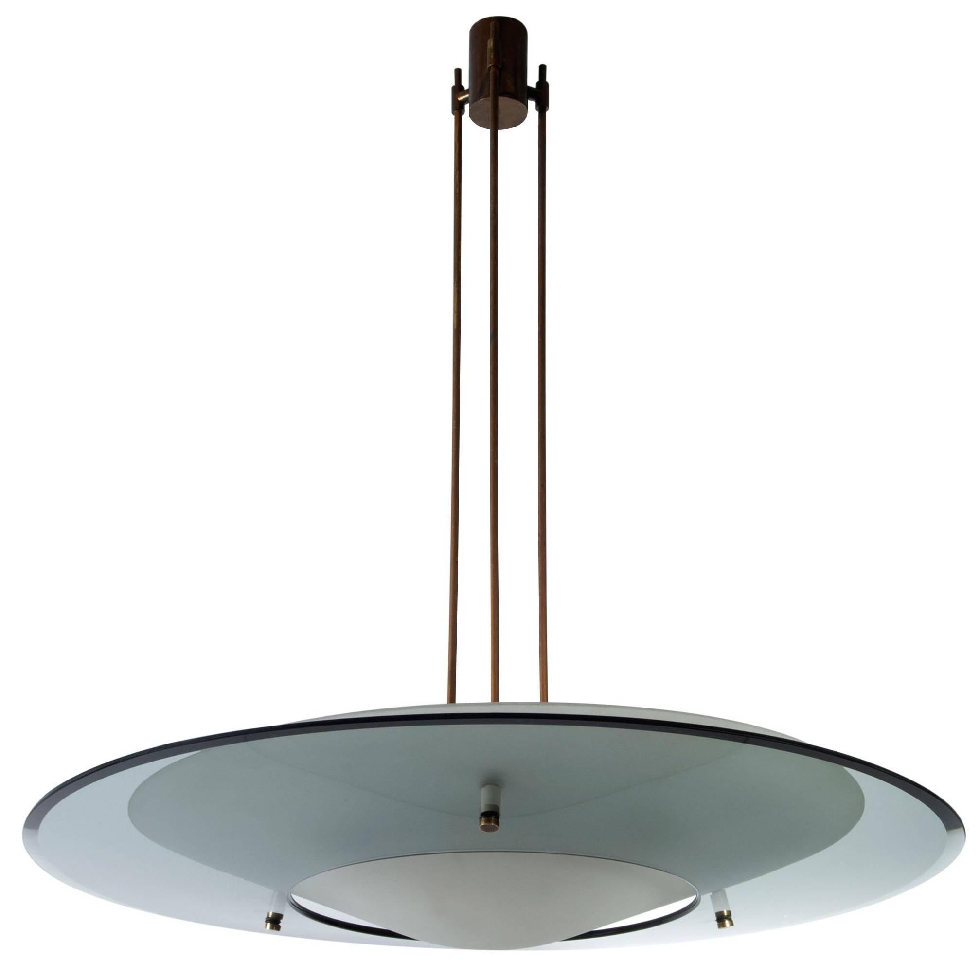 Max Ingrand Pendant Lamp Model 2097 by Fontana Arte in Italy For Sale