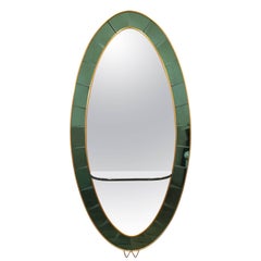 Cristal Art Green Console Mirror, 1950s