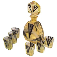 Art Deco 1930s Czech Decanter Set