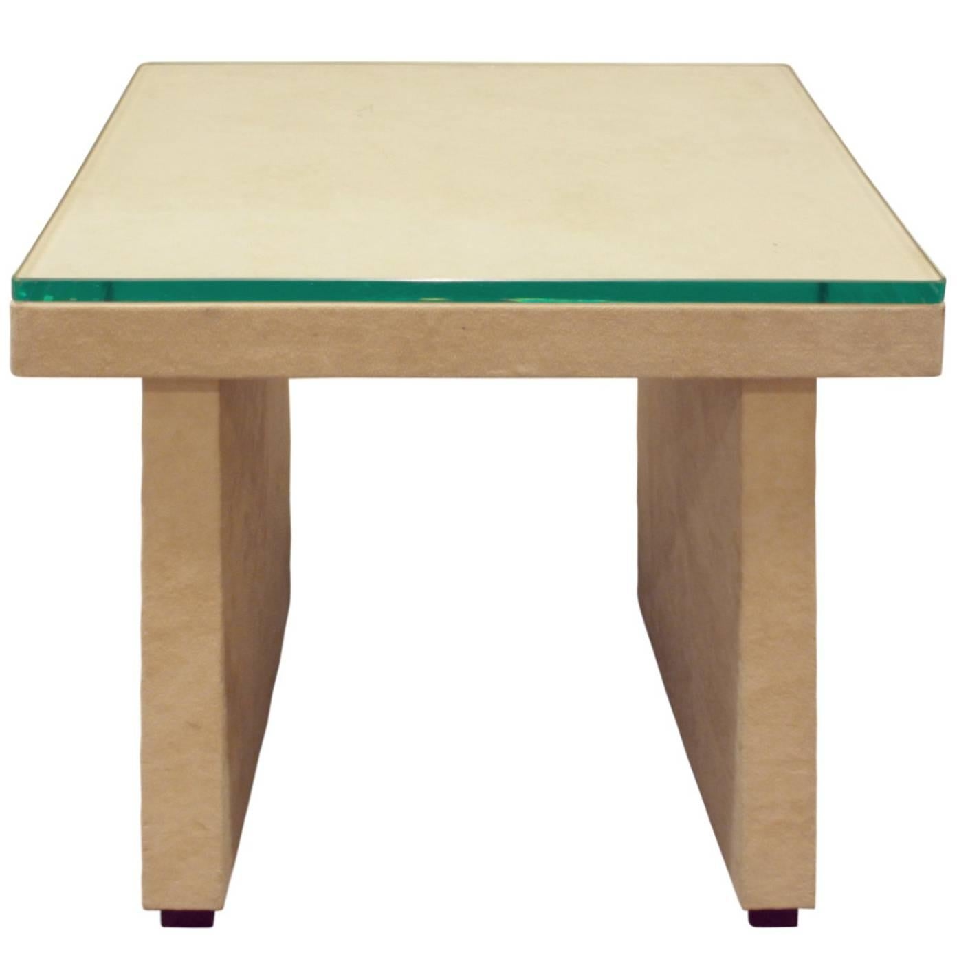 T-Style Occasional Table in Ultrasuede, 1970s
