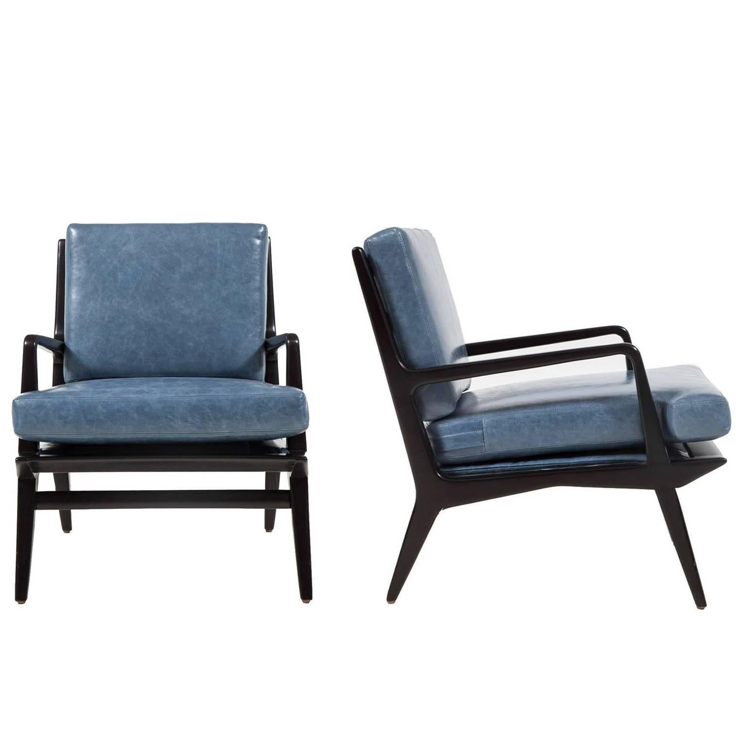 Pair of Landry Open Frame Club Chairs For Sale