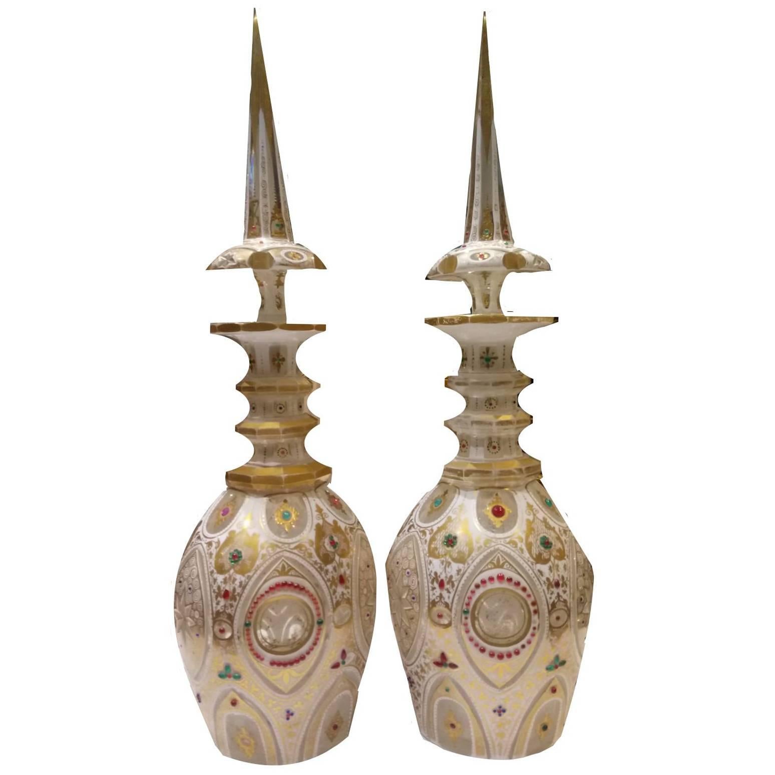 Late 19th Century, Pair of Bohemian's For Sale