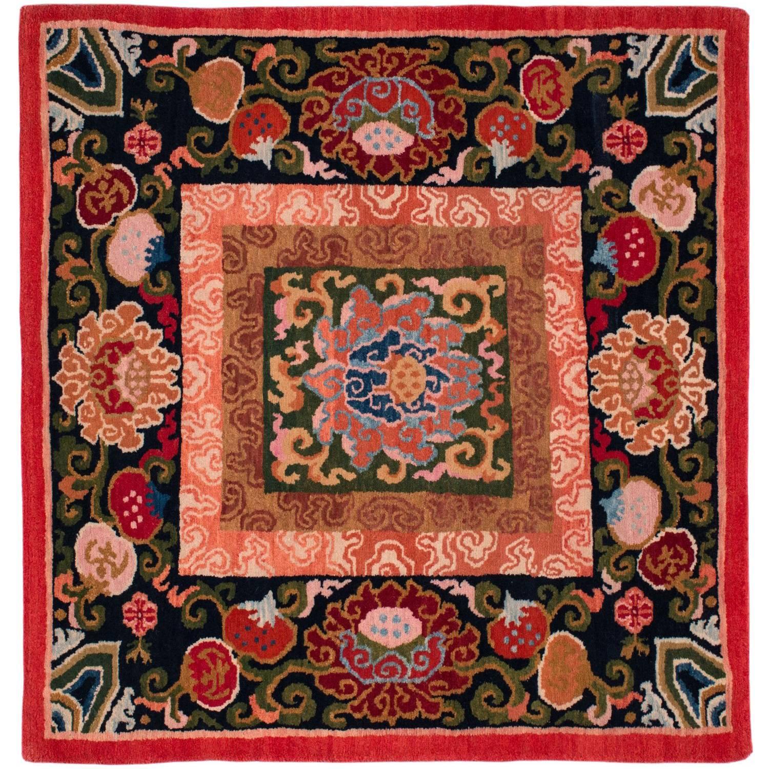 Small Square Tibetan Area Rug/Meditation Mat