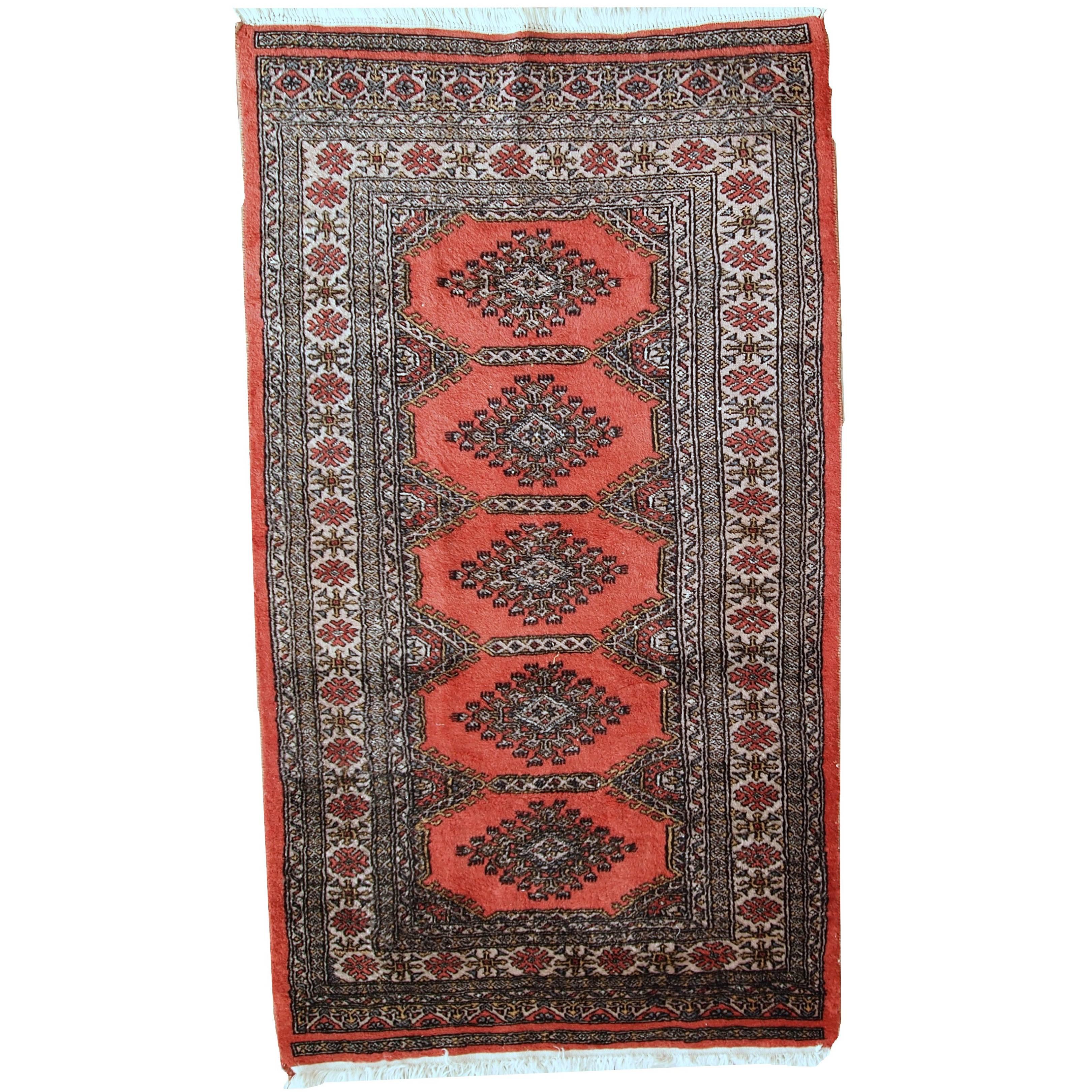 Handmade Vintage Uzbek Bukhara Rug, 1970s