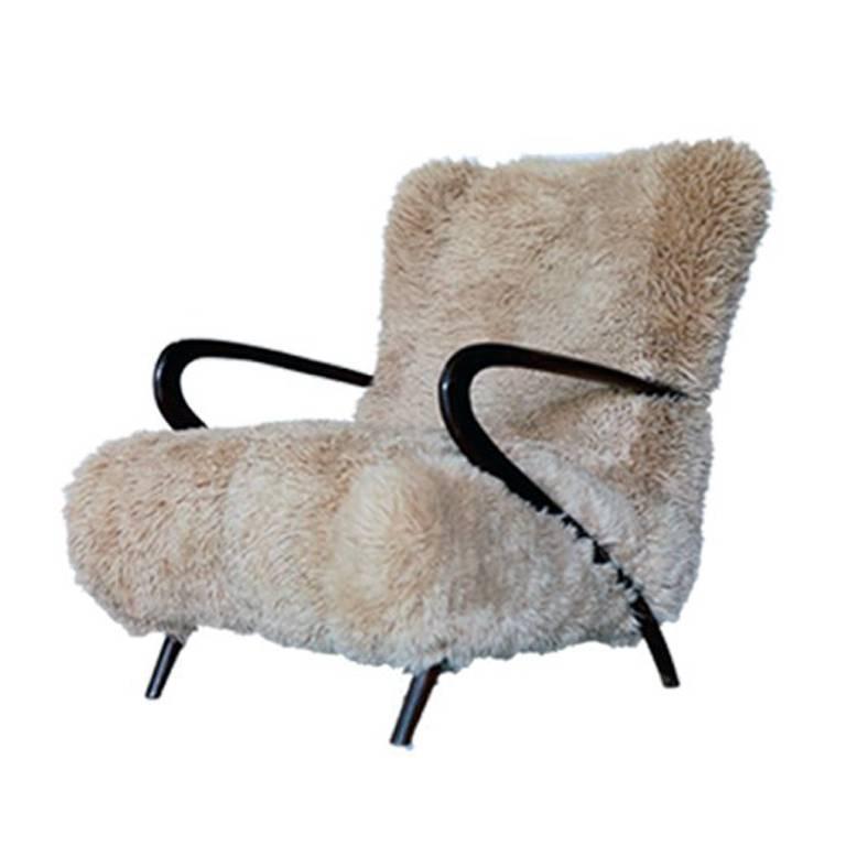 Italian Modern Sculptural Lounge Fur Chair