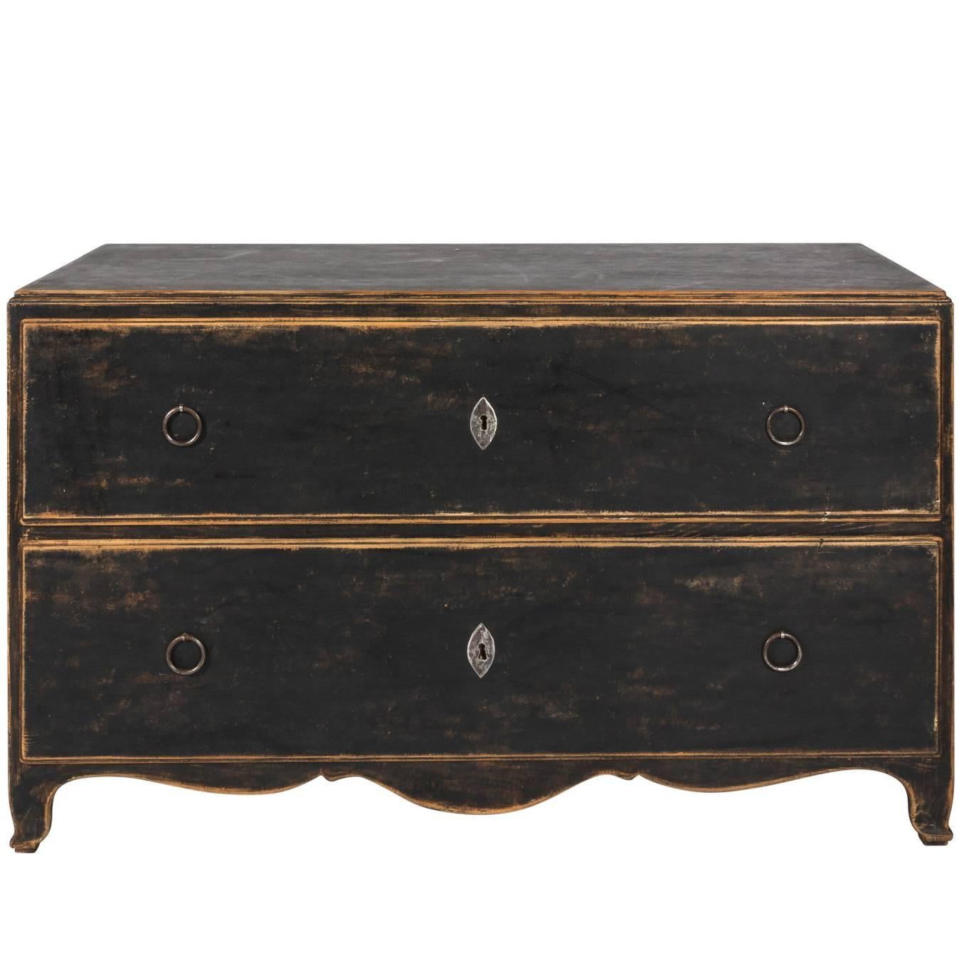 Late 18th Century Swedish Black Commode