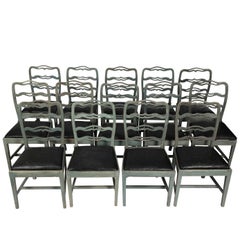 Antique Set of 14 Dining Chairs, circa 1880s