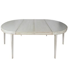 Painted Oval Gustavian Extending Dining Table 
