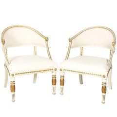 Pair of Early 1900s Gustavian Style Tub Armchairs