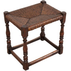English 19th Century Rush Seat Stool