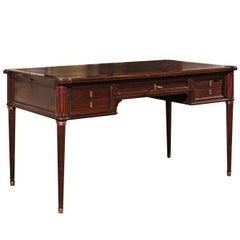 French 1880s Neoclassical Revival Mahogany Desk with Extending Writing Surface