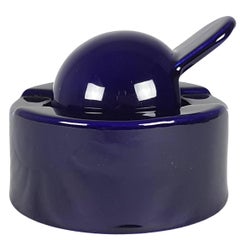 Rare Blue Ceramic Ashtray by Angelo Mangiarotti for Fratelli Brambilla, 1960s