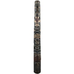 Antique Native American Polychrome TOTEM Pole