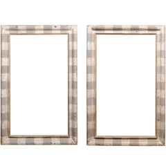 Italian Large Scale Grey and White Painted Frame with Gilt Accents - 1 Availabl