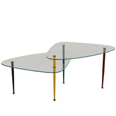 20th Century Small Table in Colorized Lacquered-Metal