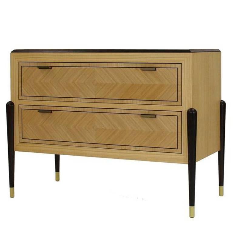 Sen and Wenge Two-Drawer Chest For Sale