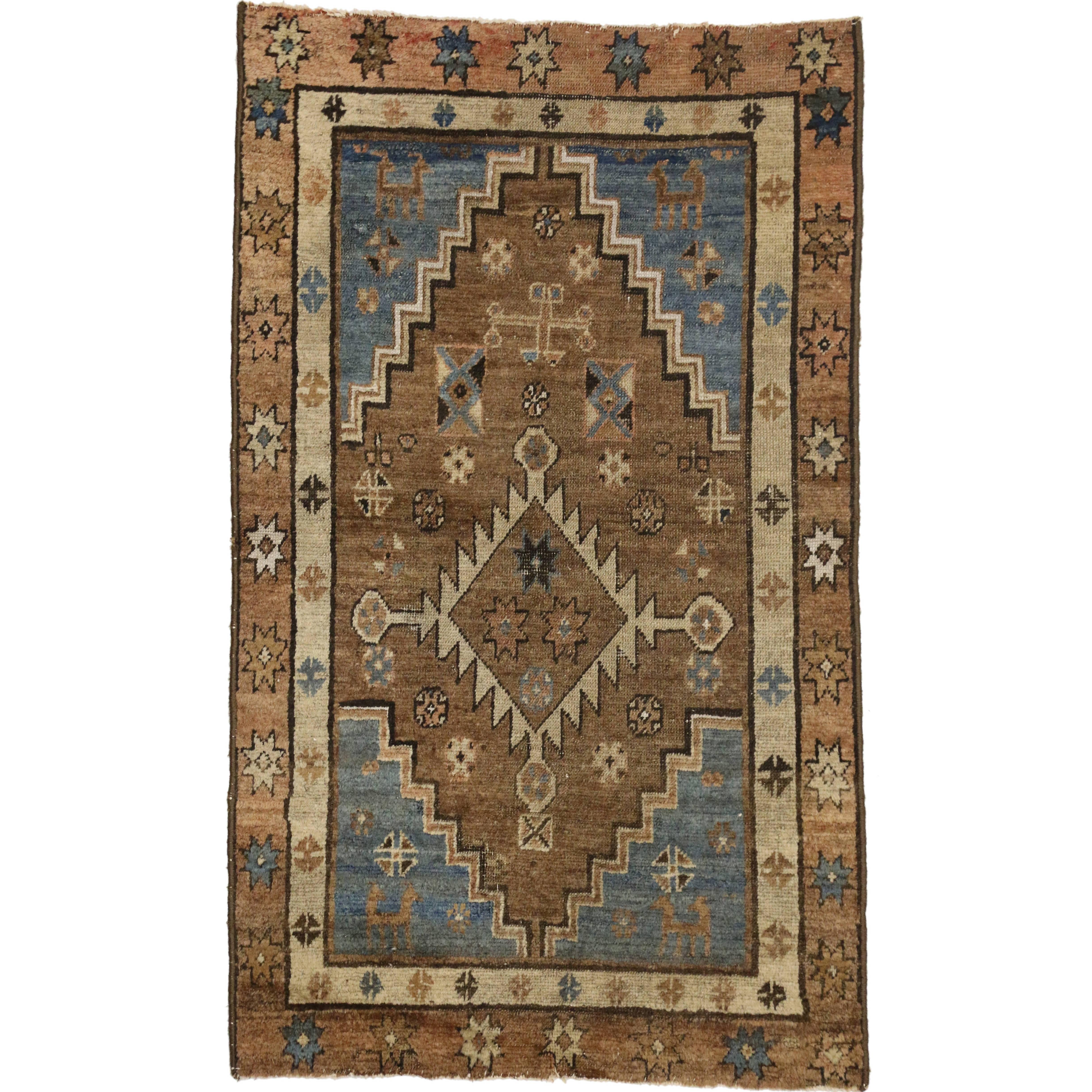 Antique Persian Bakshaish Rug with Modern Tribal Style For Sale