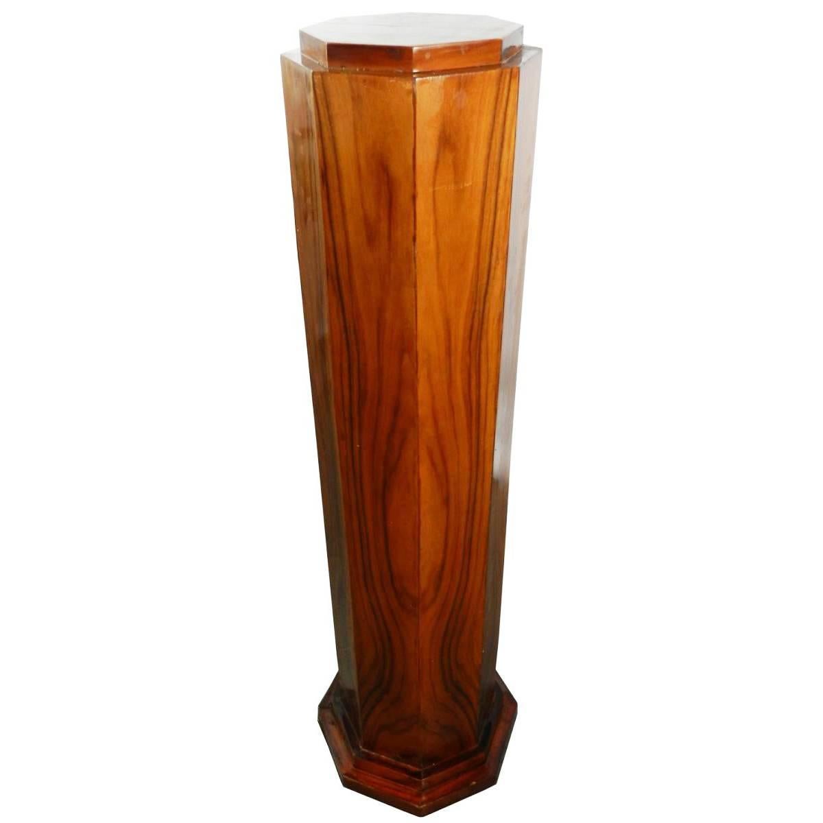 Art Deco English Walnut Pedestal Column at 1stDibs
