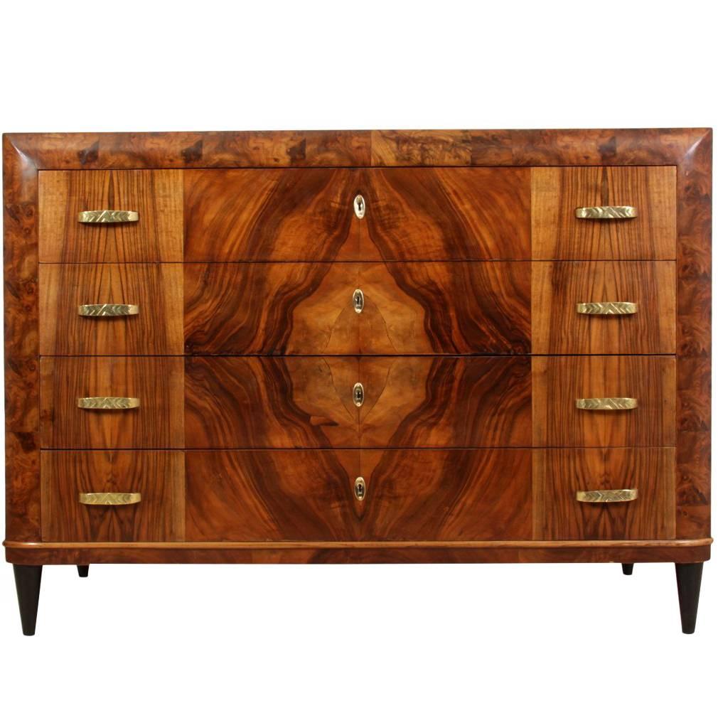 Art Deco Commode in Walnut, Italian, circa 1930