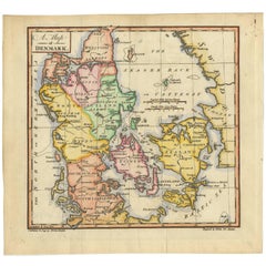 Original Hand-colored Antique Map of Denmark by S. Neele, 1790