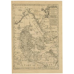 Antique Map of Denmark by E. Bowen, 1747