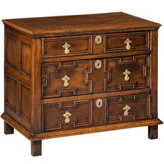Late 17th Century Chest of Drawers with Geometrically Shaped Fronts