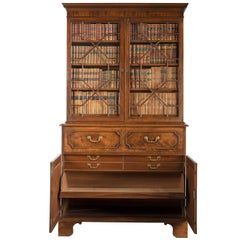 George III Period Mahogany Secretaire Bookcase, Gillows of Lancaster Attributed