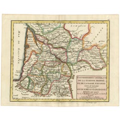 Carte ancienne de Guyenne et Gascogne 'France' par G.R. de Vaugondy:: 1748