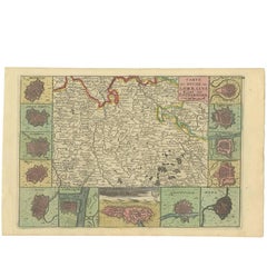 Carte ancienne de la région de la Lorraine « France » (vers 1735)
