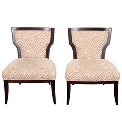 Vintage Pair of Zebra Print Lounge Chairs