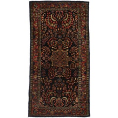 Antique Persian Sarouk Accent Rug with Luxe Jacobean Style, Entry or Foyer Rug