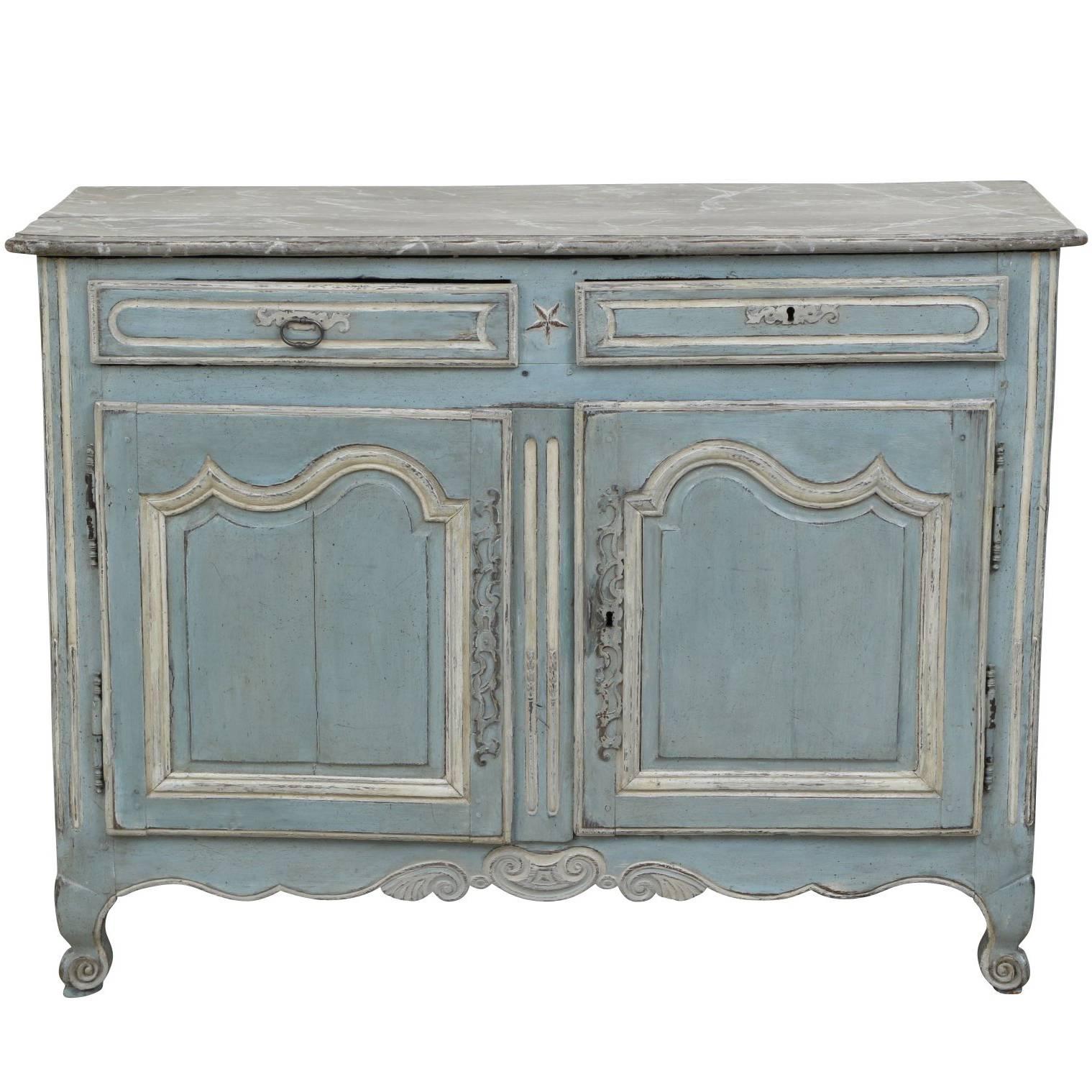 Louis XV Style Carved Walnut and Paint Decorated Cabinet