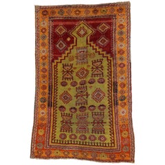 Vintage Turkish Oushak Rug with Modern Tribal Style