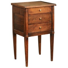 French Petite 1810s Neoclassical Commode with Three Drawers and Semi Columns