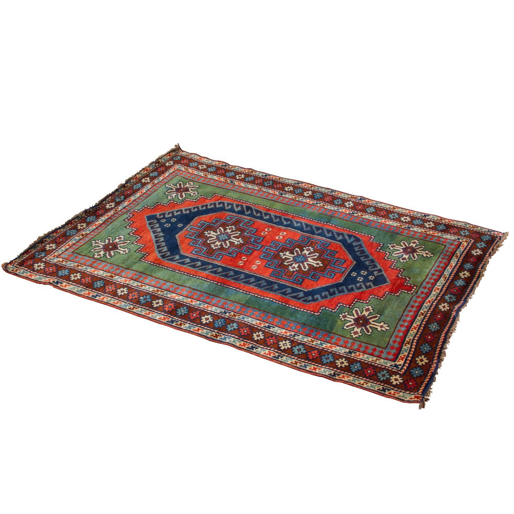 Russian Five Year Plan Caucasian Wool Rug For Sale