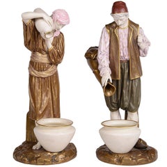 Paire de porteurs d'eau de Royal Worcester Eastern du 19ème siècle