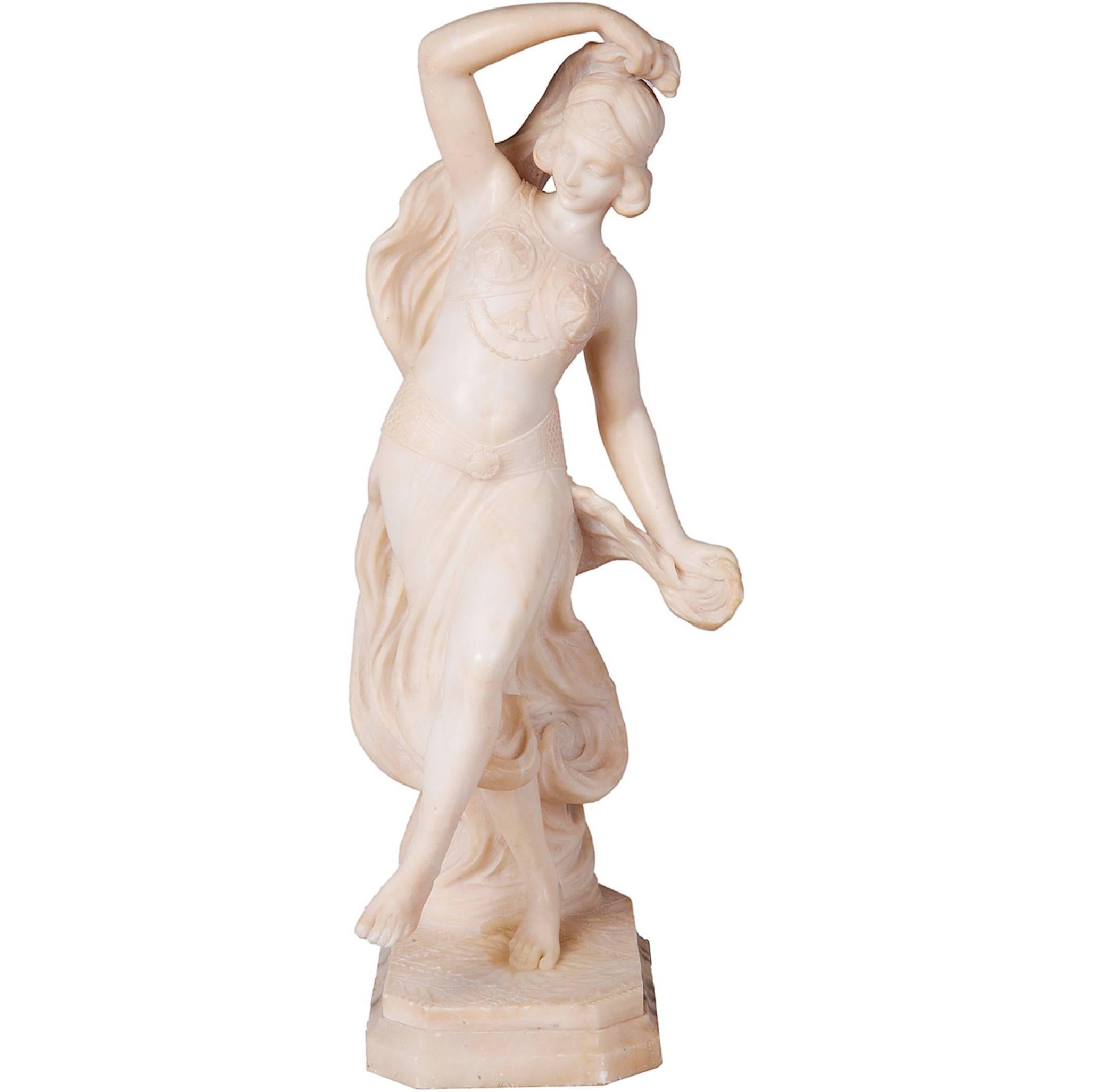 19th Century Alabaster Statue of a Gypsy Dancer