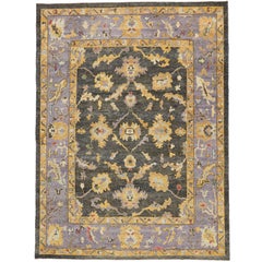Nouveau tapis turc moderne contemporain d'Oushak, améthyste et onyx