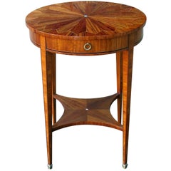 Well-Crafted English Edwardian Matchbook-Veneered Circular Side Table