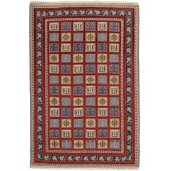 Tapis indien Gabbeh vintage avec motif de quatre saisons